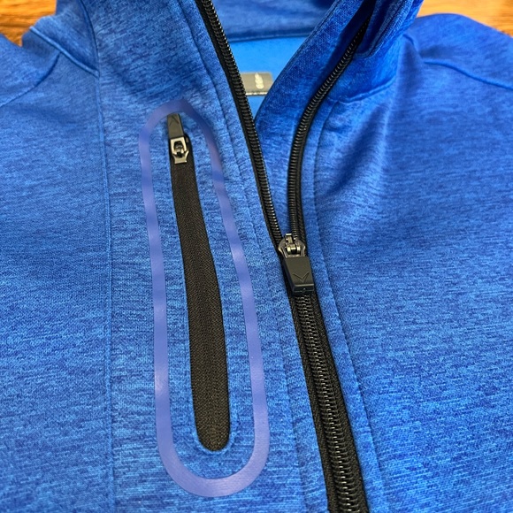 Callaway Golf Quarter Zip Large Pockets Mens Blue Black Pullover - Picture 8 of 9
